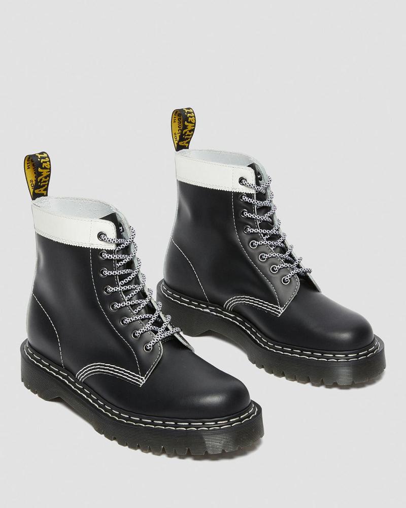 Black / White Men's Dr Martens 1460 Pascal Bex Leather Contrast Lace Up Boots | CA 525ILH